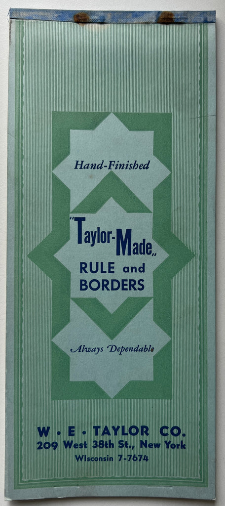 Hand-Finished Taylor-Made Rule and Borders