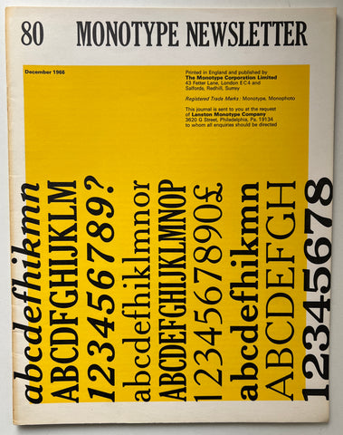 Monotype Newsletter 80 December 1966